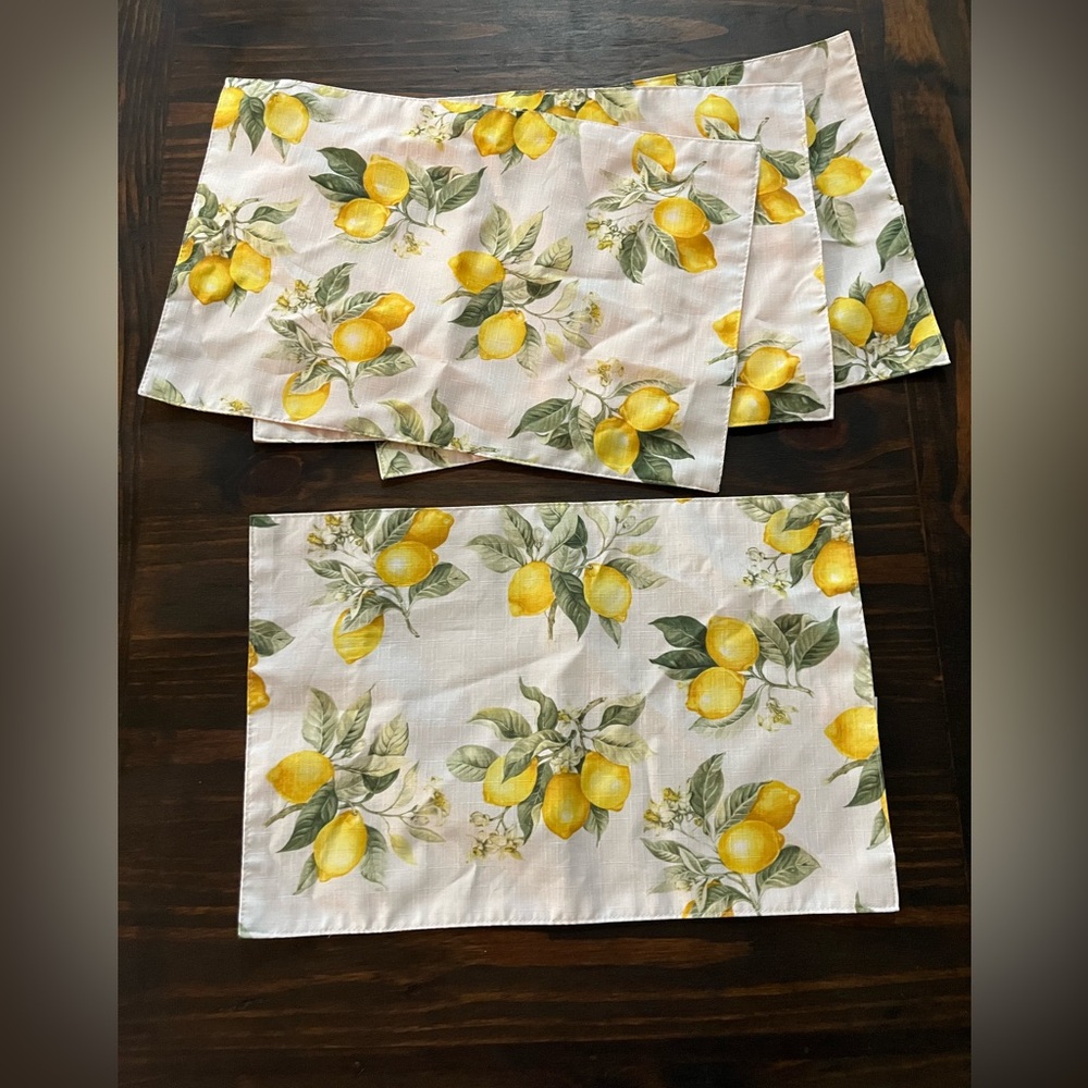 Lemon Print Placemats - Set of 4